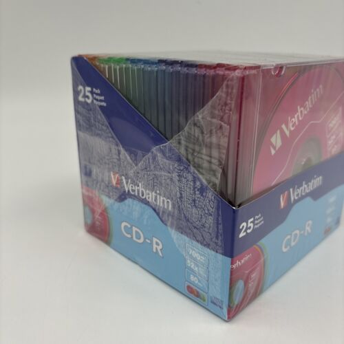 25Pack Verbatim Music CD-R 52x - 700MB - 80 Min - Colorful Box- NEW - Picture 4 of 6