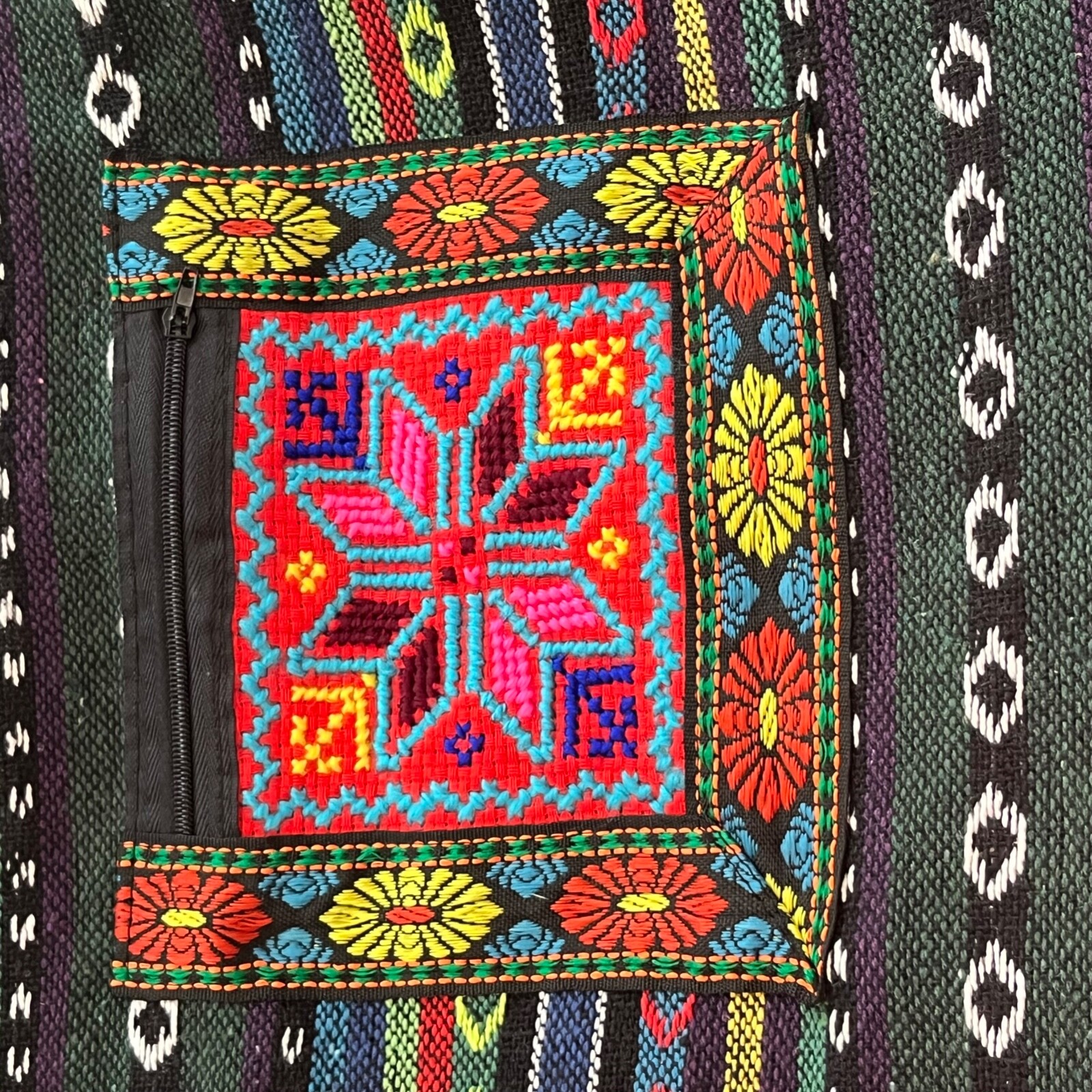 Hand Embroidered Jerusalem Backpack Boho Style Ma… - image 9