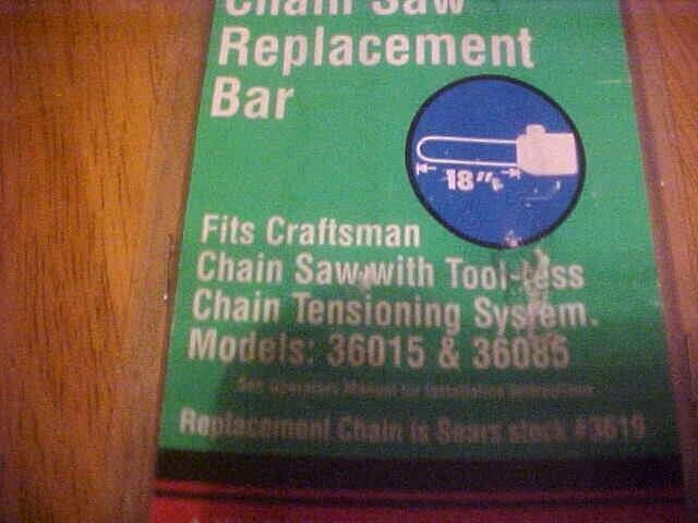 Brand New Craftsman Chainsaw Tool-Less 18" Guide Bar  7136618 For 36015 36085