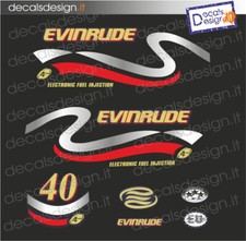 Adesivi motore marino fuoribordo Evinrude 40 cv four stroke gommone barca