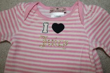 Juicy Couture Pink White Striped Velour Sleeper Footie SO CUTE 0-3 Months