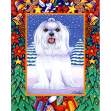 Maltese Christmas Border Decorative Flag