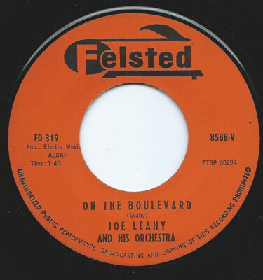 Joe Leahy Orchestra Old Cape Cod Vinyl Single 7inch Felsted