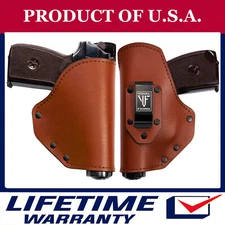 Universal Gun Holster Full Grain Buffalo Leather IWB Pistol Concealed Carry BR