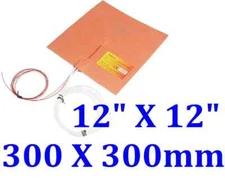 12" X 12" 300 X 300mm 48V 300W w 3M NTC100K thermistor Heated Bed  Heater