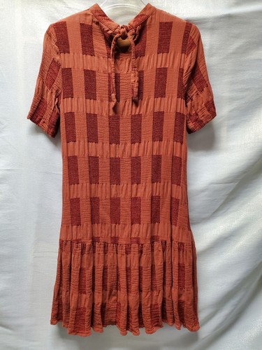 No Boundaries Short Sleeve Teen Girl BoHo Style Dress Large (10/12) Burnt Orange - Picture 3 of 16