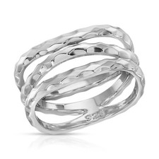 Sterling Silver 925 Layered band Ring Unique Multi Band Ring for Women R44