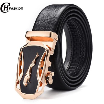 Universal Automatic Buckle Leather Belt Edge Scratch-Resistant Business Casual