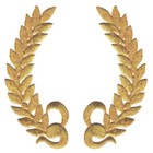 Gold Laurel Wreath Patch Metallic Embroidered cut out Iron on Sew on