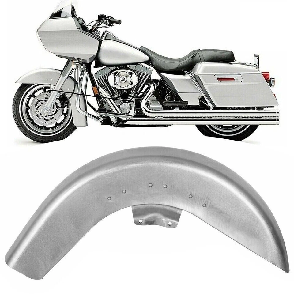 Guardabarros delantero liso de acero de 16" para Harley Bagger 89-13 Touring Street Road Glide Foto 2 de 4
