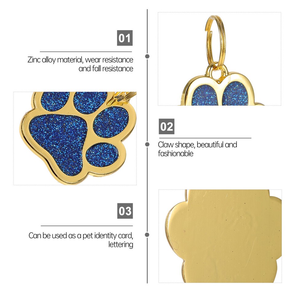 3pcs Delicate Metal Dog ID Hanging Tag Pet Tags Zinc Alloy Pet Tag Dog