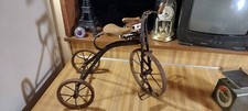 Antique Metal Tricycle,detailed,20x16x11,vintage,doll size,gd