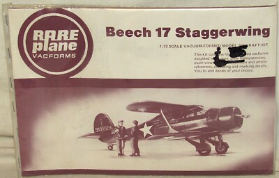 Rare Plane Vacforms Beech 17 Staggerwing  1/72 Scale PS NIB 'Forest Creek Gems'