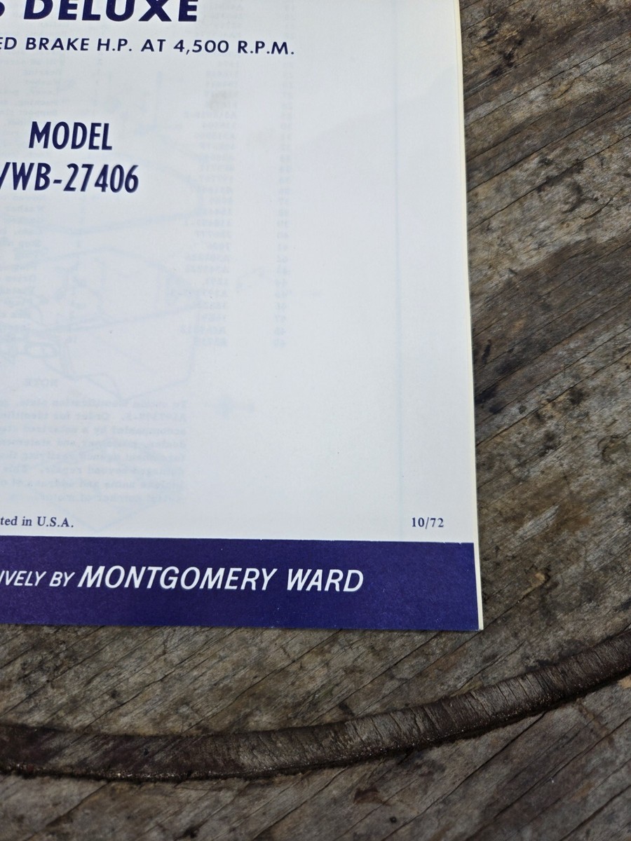 1973 Sea King / Chrysler VWB-27406 6HP Outboard Boat Motor Parts