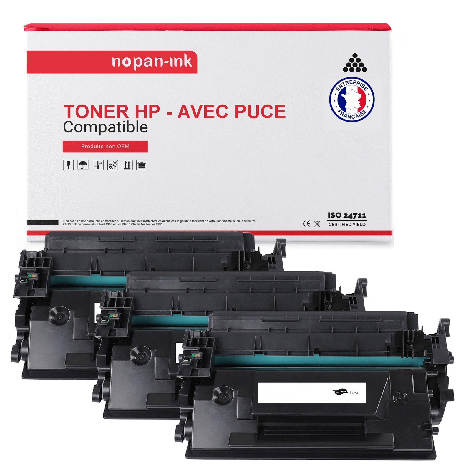 Toner CF289Y noir compatible HP LaserJet Enterprise lot de 3 recharges 89Y haute capacité