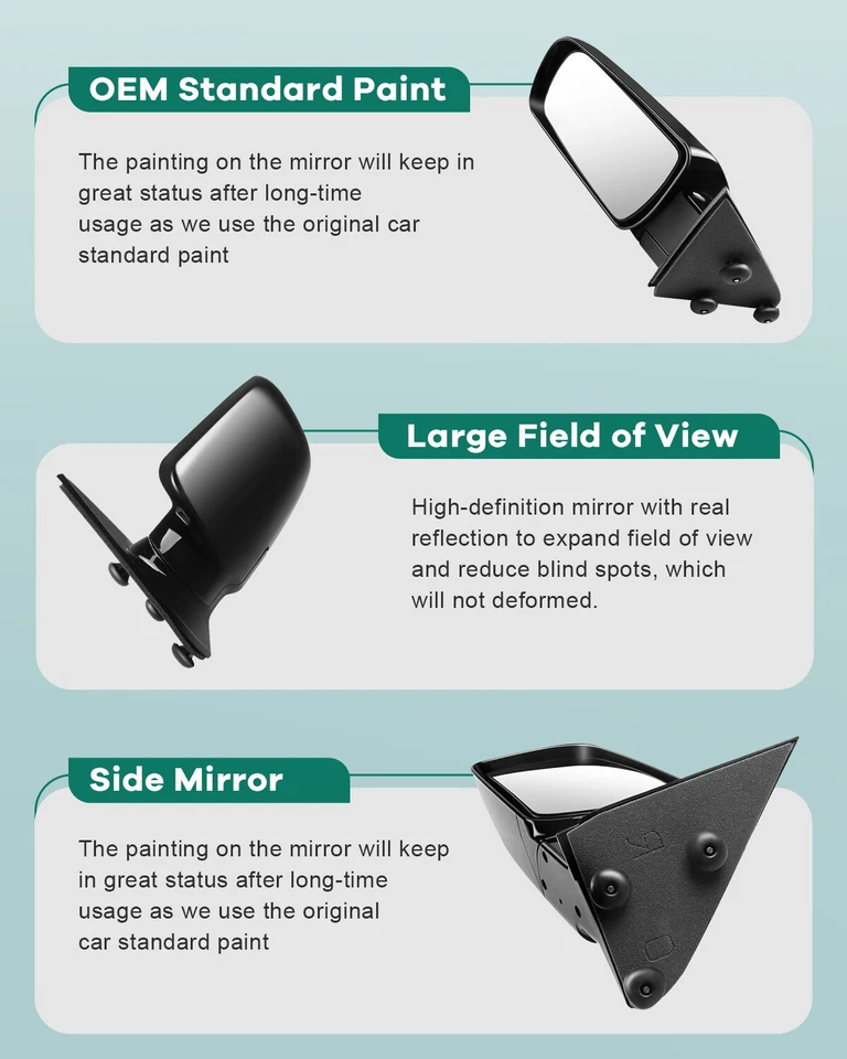 Espejos retrovisores plegables manuales 2 piezas para Chevrolet 1500 2500 3500 Silverado 1988-2000 Foto 3 de 4