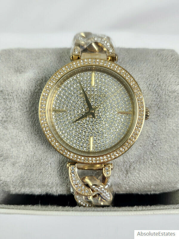 NEW Michael Kors Catelyn Chain Pave Glitz Gold Rhinestone NEW Michael Kors Catelyn Chain Pave Glitz Gold Rhinestone