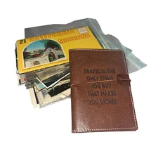 Vintage 1950-1970s Postcards And Passport Holder Lot