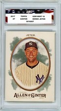2017 Topps #7 Derek Jeter Allen & Ginter AGC 10 Gem Mint New York Yankees Great
