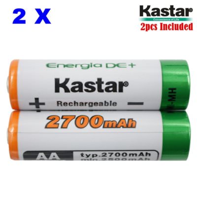 AA (2-Pack) Ni-MH 2700mAh Super High-Capacity Rechargeable Batteries Pre-charged