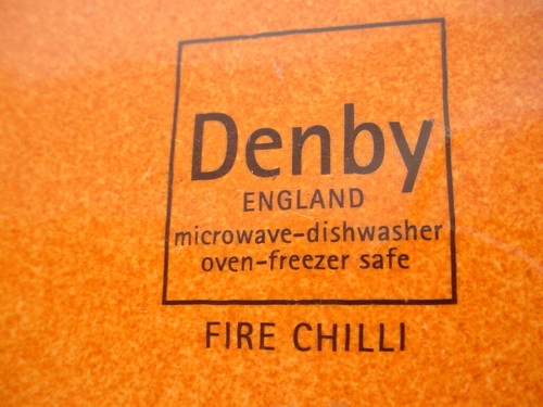 Denby Fire Chilli Pasta Serving Bowl Orange Swirl 9 1/2" - Picture 10 of 10