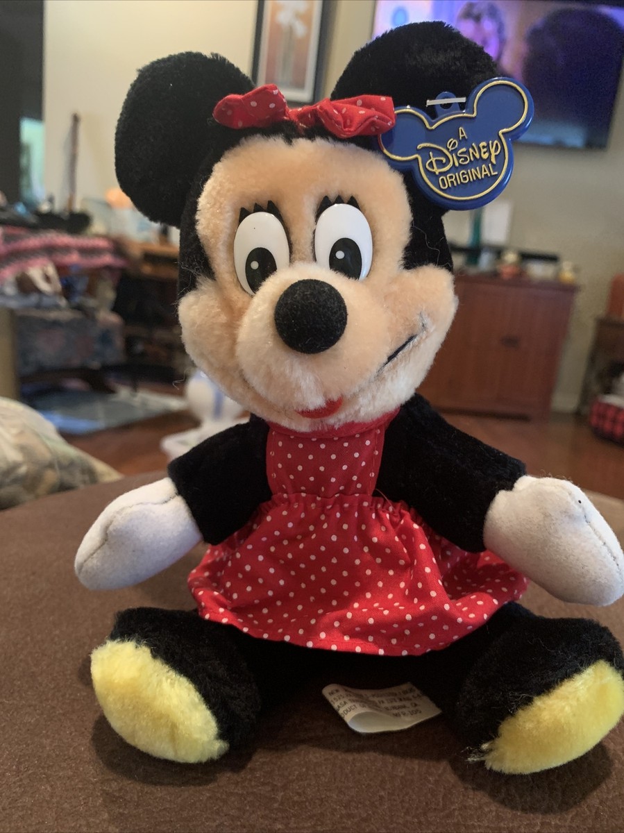 1980's Disney Minnie Mouse Plush Stuffed Animal Vintage Toy