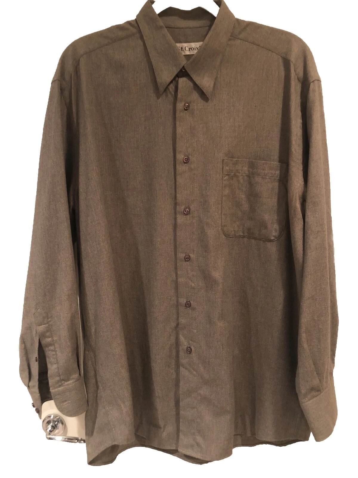 Botón Casual sólido algodón St. Croix-Down Shirts for Men