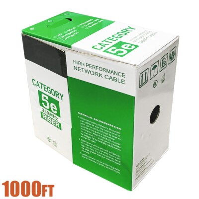 1000FT CAT5E Network LAN Ethernet UTP Bulk Cable Solid Copper Wire 24AWG Orange