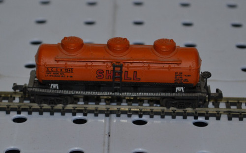 Coche cisterna de 3 cúpulas Atlas 2291 SCCX Shell Oil escala N #1245 | Zustand: Used