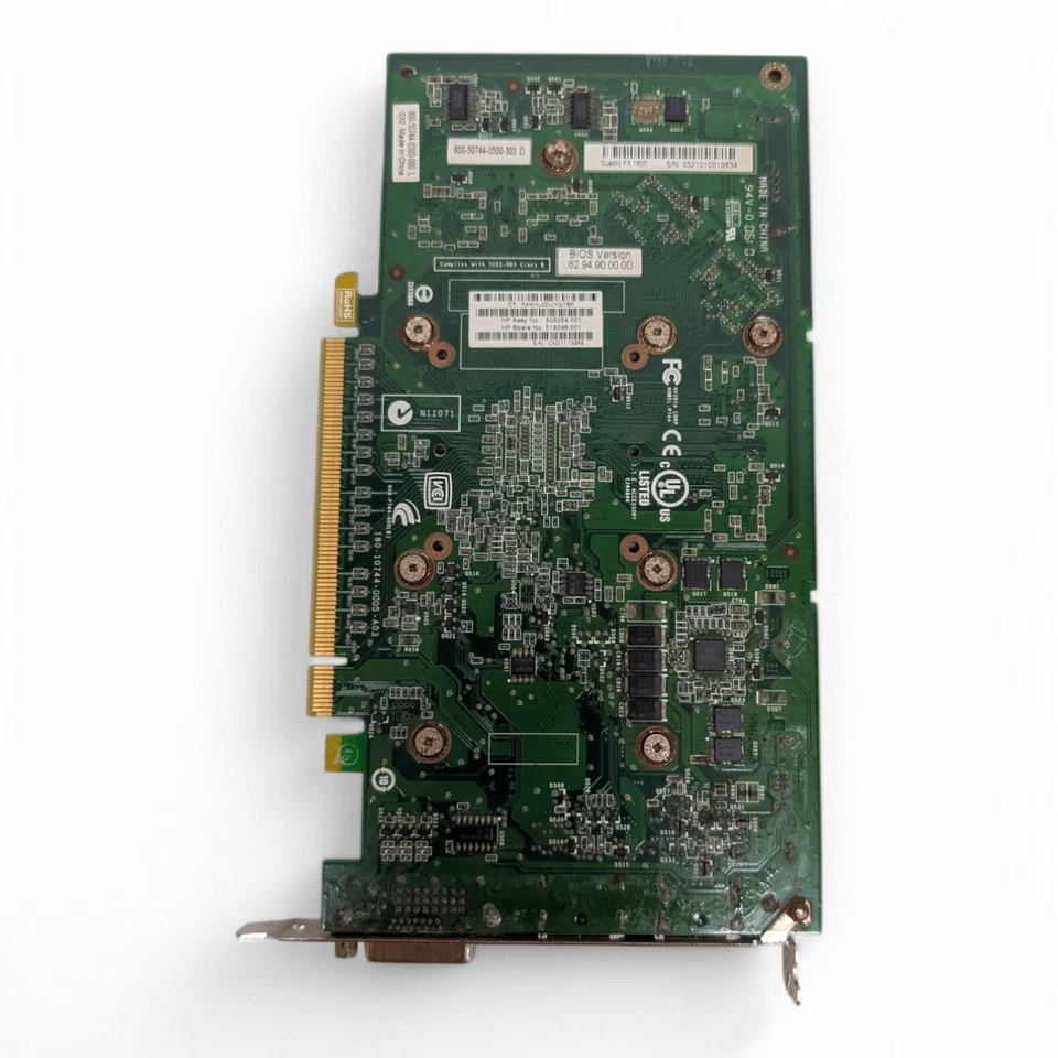 3 X HP NVIDIA Quadro FX 1800 768MB GDDR3 PCIe x16 Graphics Card P/N: 519296-001 - Image 3 of 4