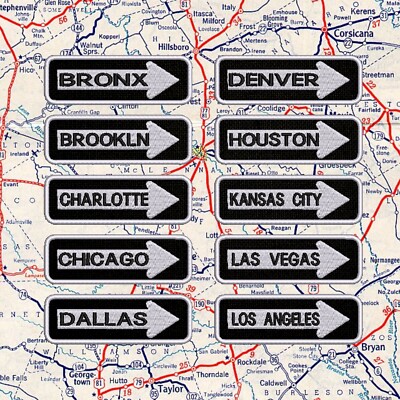 ONE-WAY SIGN PATCH embroidered iron-on SOUVENIR ROAD TRAFFIC HIGHWAY EMBLEM  new