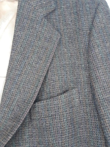 English Manor Sport Mantel Blazer Wolle 41-44 R dunkelbraun Tweed Fischgrät - Bild 8 von 15