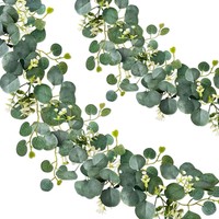 KüNstliche Eukalyptus Girlande 2Er Set Hochzeit Deko 1,8M Greenery Blumen