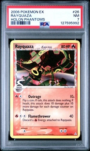 2006 POKEMON EX HOLON PHANTOMS #26 RAYQUAZA PSA 7