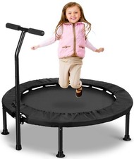 36    Toddler Trampoline Kids Indoor Outdoor Mini Jumping Tramp Safety Handle