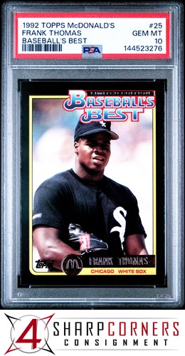 1992 TOPPS McDONALD'S BASEBALL'S BEST #25 FRANK THOMAS HOF PSA 10