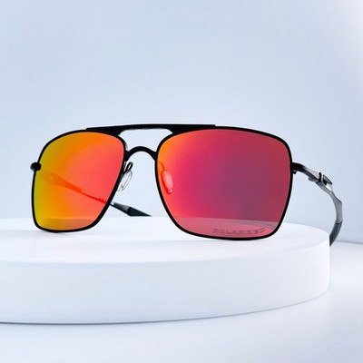 Oakley Deviation OO4061 Polarized Sunglasses Black Frame Ruby Lens