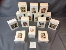 HALLMARK Lot Of 14 Keepsake Ornaments Christmas Nostalgic Houses Shops In Box L2