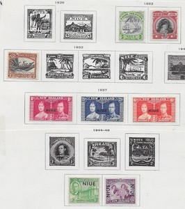 8 Niue Stamps from Quality Old Antique Album 1932-1946