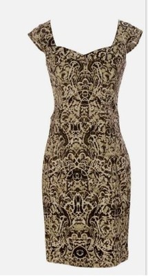Andrew Marc New York Dress Womens Small Multicolor Boho Floral Abstract Zip Up 4