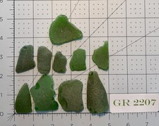 GR 2207 Genuine Surf-Tumbled Sea Glass   Frosted Green Ideal for Crafting  Col