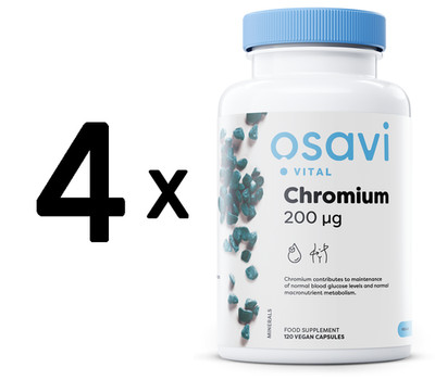 4 x Osavi Chromium, 200mcg - 120 vegan caps (60,40 EUR/kg)