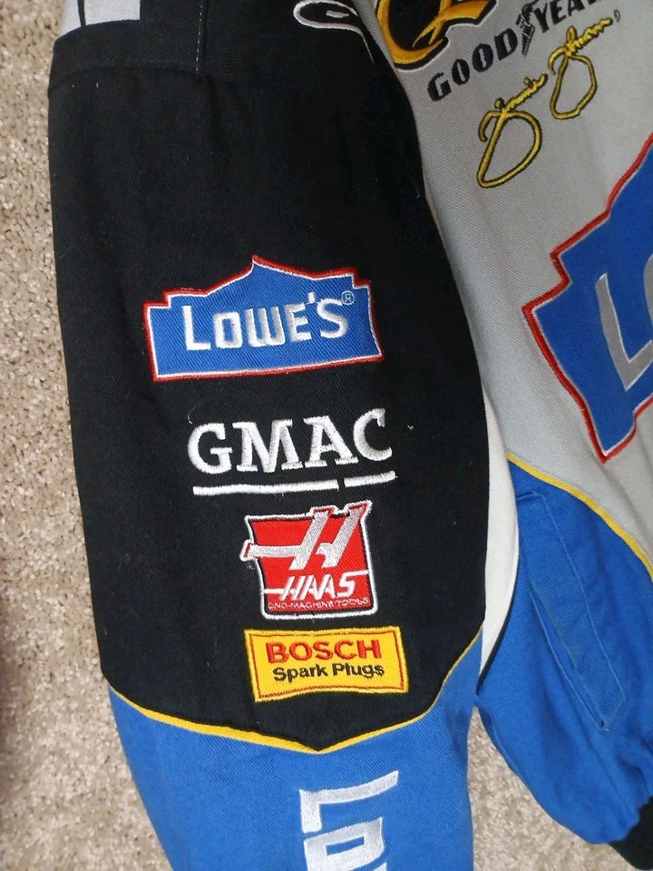 Vintage Jimmie Johnson Lowes NASCAR Racing Jacket Men's Large Y2K Skater Baggy - Image 3 of 4