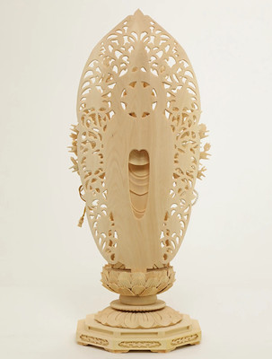 Carved Senju Kannon Statue – 36cm Solid Tsuge Wood | eBay