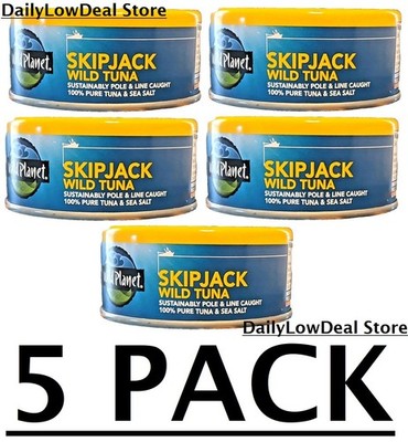 5 PACK - Wild Planet Skipjack Wild Tuna with Sea Salt, 5 oz Can (Total 25 oz)