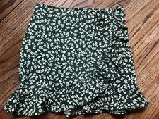 Shein Girls floral bow ruffle mini skirt size 7
