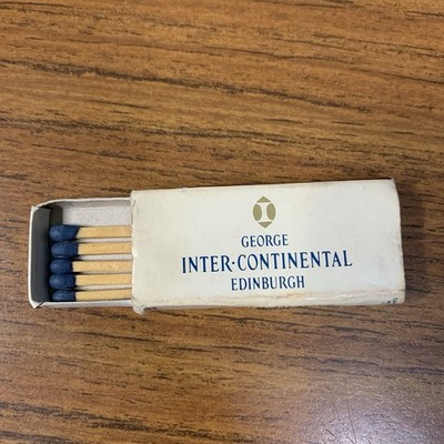 Vintage Inter-Continental Edinburgh Matchbook Matches 5 Blue Matches
