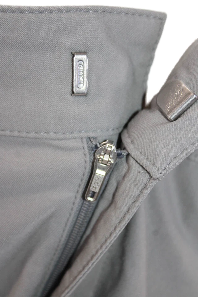 Bermudas sin cordones Bogner de algodón con gancho y ojo delanteras planas grises talla 6 para mujer Foto 4 de 4