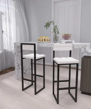 Bar Stools Set of 2, 27" Counter Height BarStools with Back and Footrest, Uph...