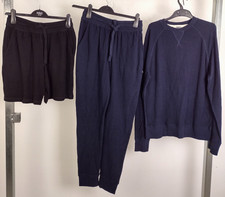 M S Men's Bundle Of 3 Loungewear Items Size S Blue And Black 100 Cotton NWOT F2